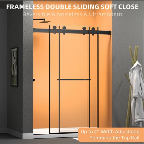 getpro 68 72 w x 79 h double sliding frameless shower door with clear glass wayfair