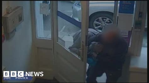 Cctv Shows Member Of Public Tackle Armed Bank Robber Bbc News