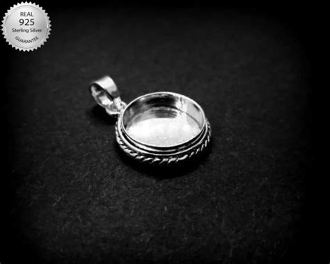 925 Sterling Silver Round Shape Handcrafted Pendant Bezel Etsy