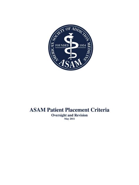 Fillable Online Asam Patient Placement Criteria Fax Email Print Pdffiller