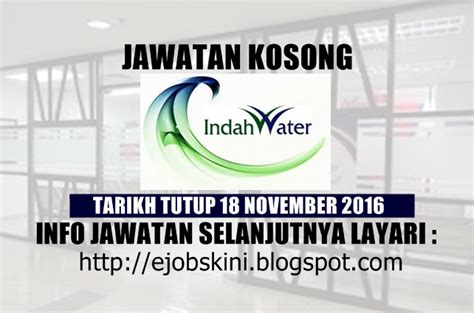 Jawatan kosong guru kpm (kementerian pendidikan malaysia) interim dibuka untuk mereka yang berkelayakkan dan berminat. Jawatan Kosong Indah Water Konsortium (IWK) - 18 November 2016