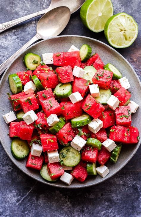 Watermelon Salad With Cucumber And Feta Recipe Runner