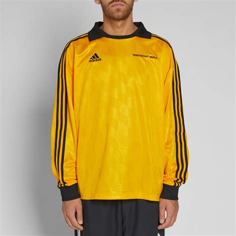 gosha rubchinskiy x adidas long sleeve jersey yellow end