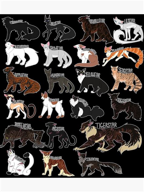 Every Shadowclan Leader Ever Poster For Sale By Draikinator Redbubble