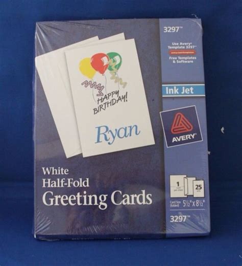 Avery Ink Jet Half Fold Greeting Cards 3297 For Sale Online Ebay