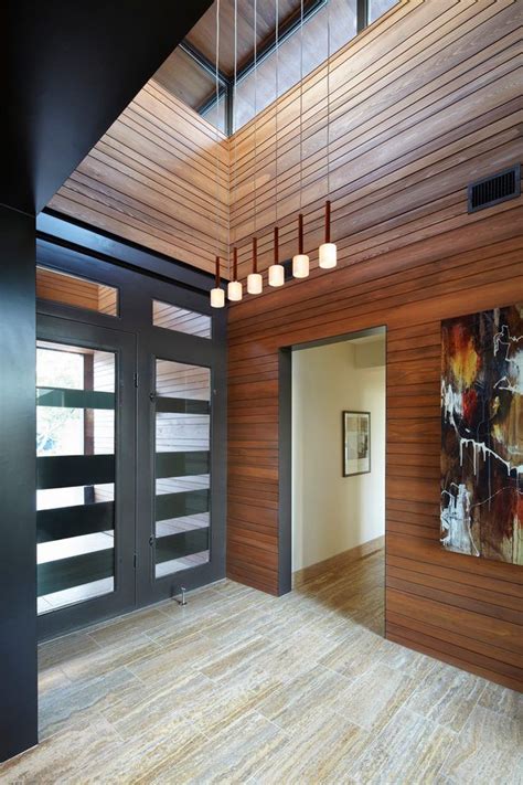 Check spelling or type a new query. cedar accent wall entry contemporary with tall ceilings panel front doors | Tall ceilings ...