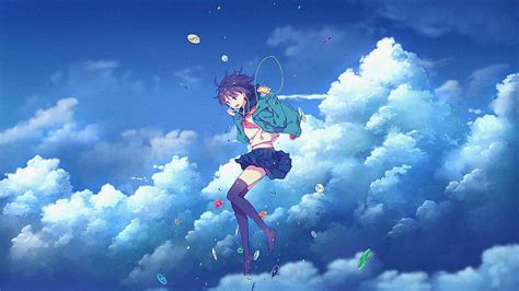 Anime Fly Boys Flower Sky Clouds Wallpaper 2800x1865 648652 Anime