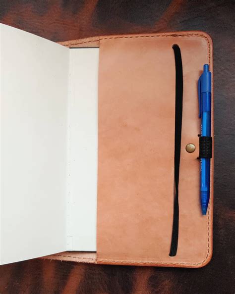 Leather Moleskine Large Journal Cover With Pen Loop Large Etsy