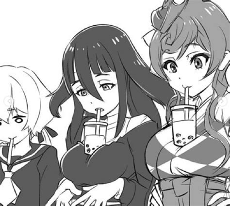 Anime Girl Drinking Boba