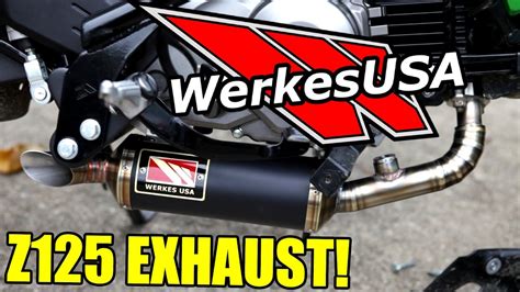 A competition werkes exhaust system will also turn eyes and ears. Competition Werkes Z125 Pro Exhaust Install & Sound - YouTube
