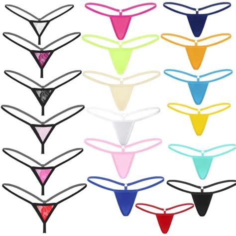 Women See Through Lace Lingerie Thongs Mini Micro Bikini Brief G String