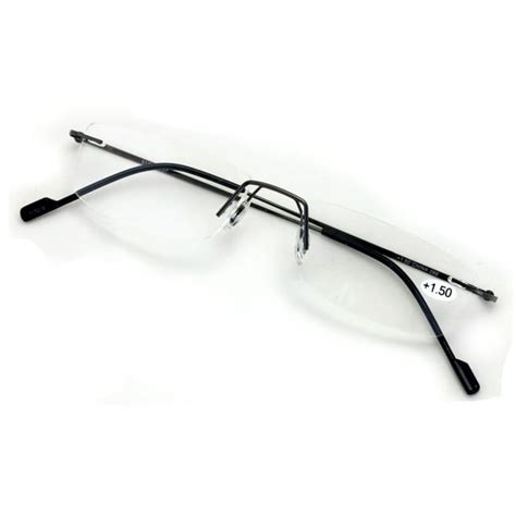 v w e lightweight low profile unisex rimless reading glasses