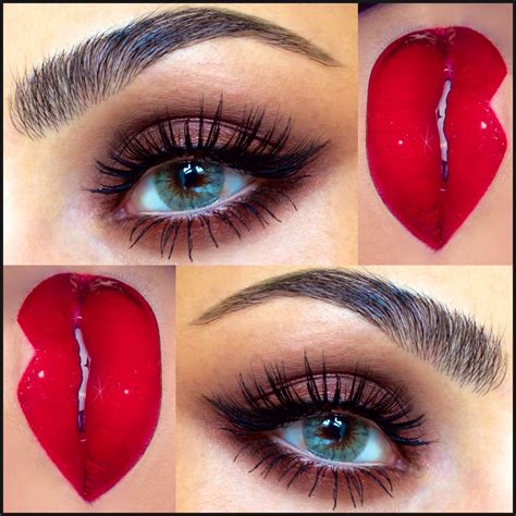 Red Lips And Warm Smokey Eyes Makeup By Nikkimakeup Eye Makeup