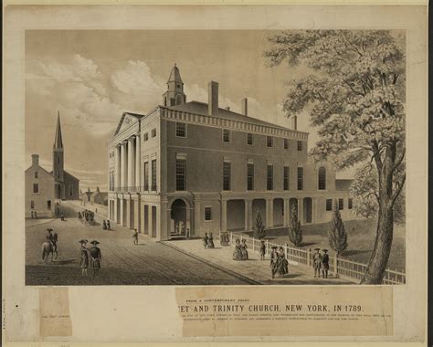 Federal Hall Wall Street And Trinity Church New York In 1789