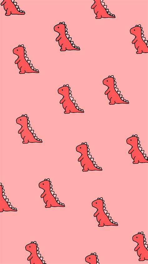 Download Red And Pink Dino Kawaii Iphone Wallpaper