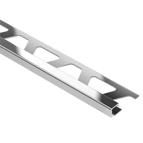 The schluter trim will act as the finishing piece of the tile along the shower walls, in order to give it a completed and finished look. Schluter Systems Quadec Polished Chrome Anodized Aluminum ...