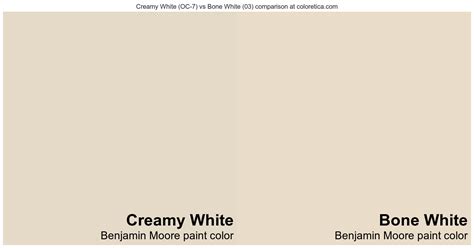 Benjamin Moore Creamy White Vs Bone White Color Side By Side