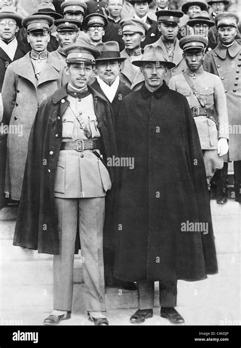 Chiang Kai Shek With Chang Hsueh Liang 1936 Stock Photo Alamy
