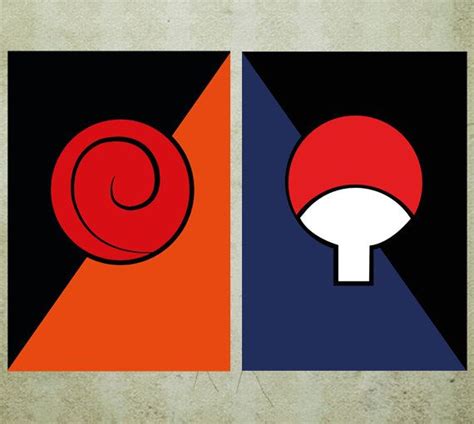 Naruto Double Poster Uzumaki And Uchiha Clan Symbols By Mixposters 25
