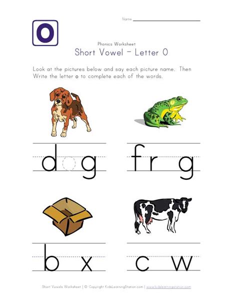 Short Vowel Worksheets For Kids Kids Learning Station