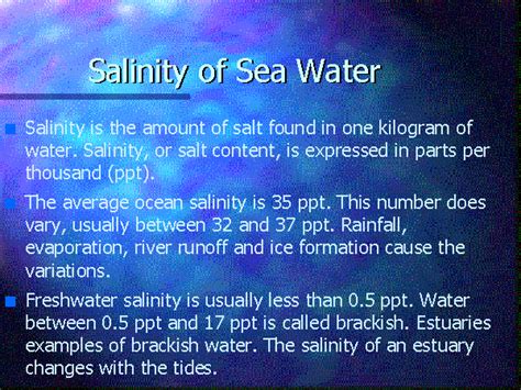 Salinity Of Sea Water