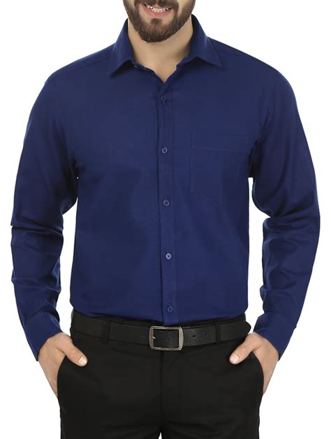 Buy Dark Blue Color Cotton Formal Shirt For Men From Jainish For ₹613