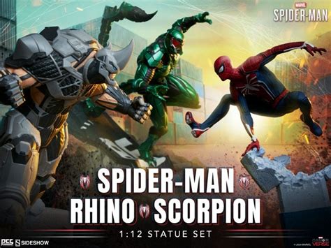 Spider-Man/Rhino/Scorpion 1:12 Statue Set | Figures.com