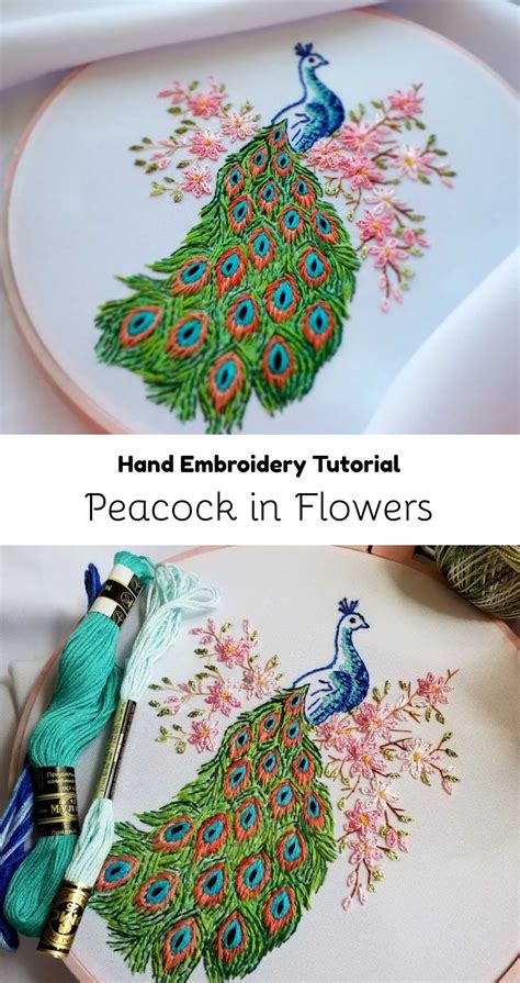 Peacock In Flower Embroidery Peacock Embroidery Designs Handmade