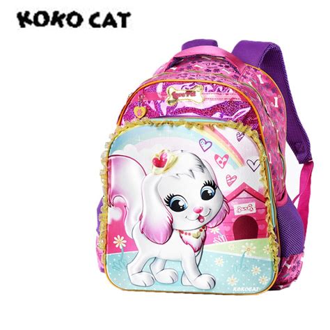 Cartoon 3d Kids Children School Backpack Cute Dog Bags Girls Bookbag