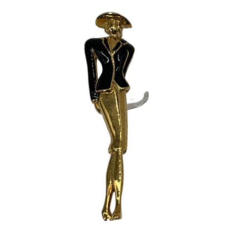 At Auction Carolee Figural Art Deco Lady Enamel Brooch