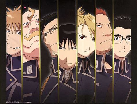 Hd Wallpaper Fullmetal Alchemist Military Roy Mustang Maes Hughes Riza