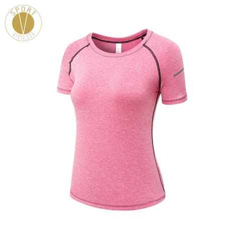 Quick Dry Crew Neck Sports T Shirt Womens Running Run Yoga Tennis Active Outdoor Short Sleeve