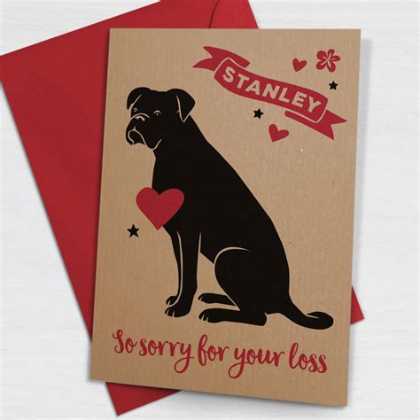 Personalised Dog Loss Pet Sympathy Card By Well Bred Design