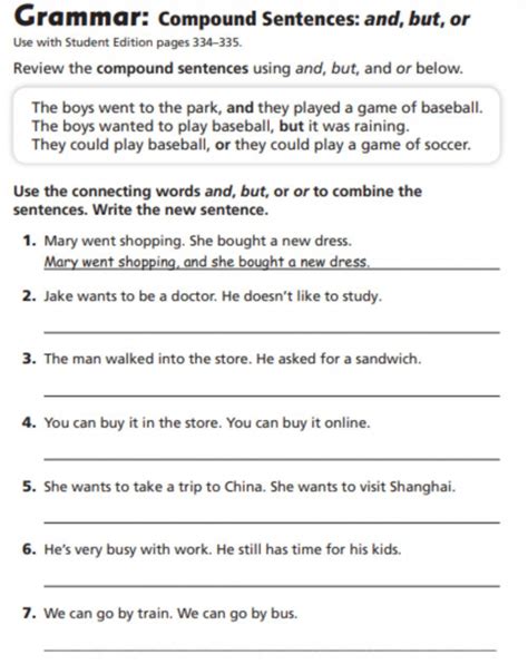 great grammar compound sentences worksheets worksheets