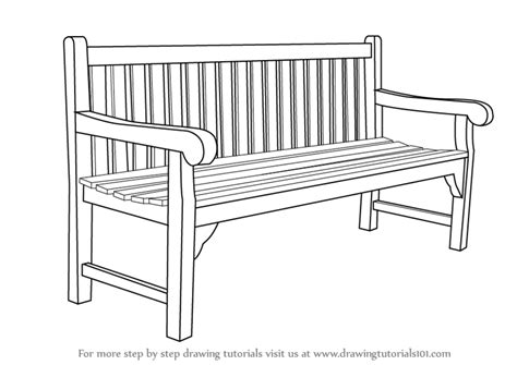 How To Draw A Bench Furniture Step By Step