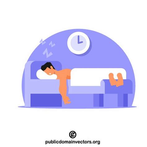 Man Sleeping In His Bed Public Domain Vectors