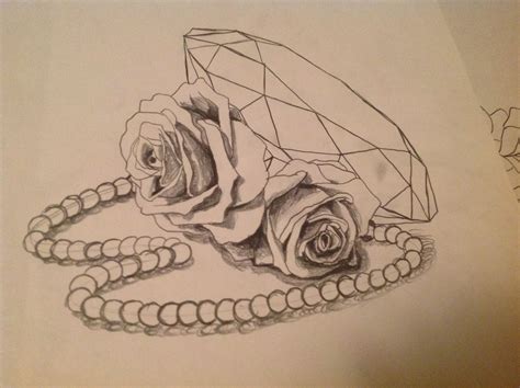 Diamond Roses And Pearls In A Single Drawing Its A Sketch But I Can