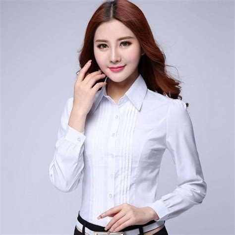 Fashion Formal Shirt Women Clothes 2018 New Slim Long Sleeve White
