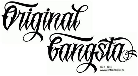 10 Original Gangsta Font Lettering Images Gangster Tattoo Lettering Fonts Free Tattoo Fonts