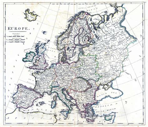 Large Detailed Old Political Map Of Europe 1814 Vidia