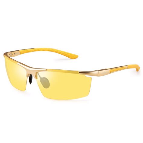 soxick brand night vision driving sunglasses yellow lens classic anti glare safety sport