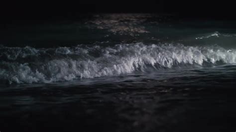 Waves On Seashore At Night Stock Video Motion Array
