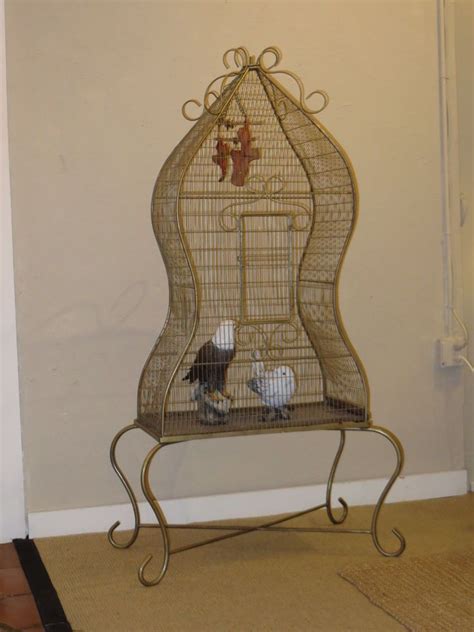 Bird cage victorian birdcage, wood & wire bird cage, shabby chic bird cage, wedding, home decor, gift ideas mother's bird cage victorian birdcage wood & wire bird by megsendeavors. Vintage Very Large Decorative Metal Bird Cage with Stand ...