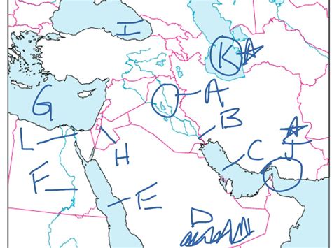 Middle East Physical Features Map