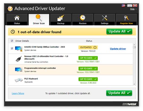 Advanced Driver Updater PC Optimization Software Off PC