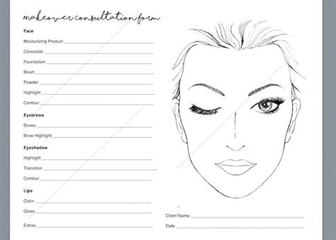 Makeup Consultation Card Template Mugeek Vidalondon