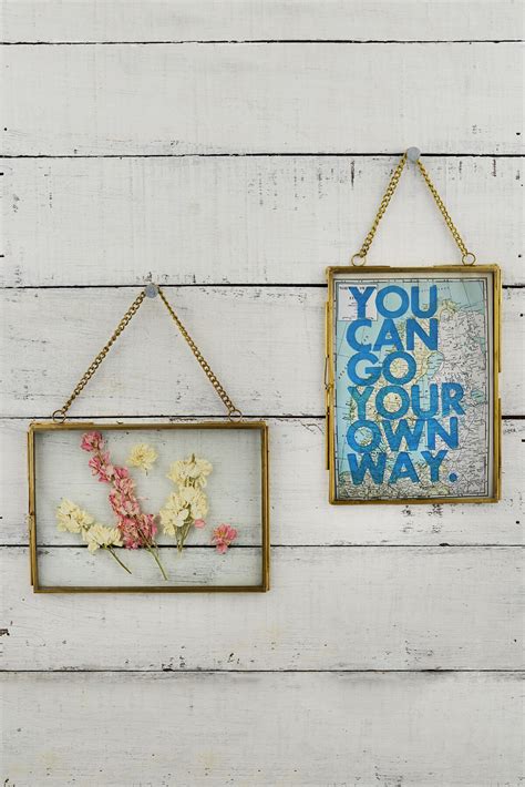 Hanging Double Glass Picture Frame 5x7in Set Of 2