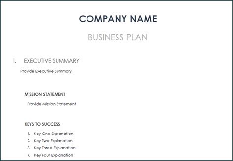 》free Printable Startup Business Plan Template Bogiolo