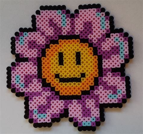 We made up a batch of these easy perler bead gift patterns which are small and cute designs. Image result for perler straw flower | Perler beads ...