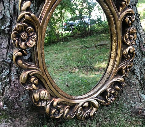 Vintage Ornate Gold Oval Mirror Syroco Mirror Hollywood Etsy